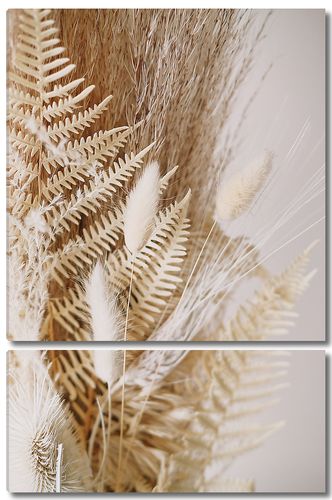 Лист папоротника с колосьями пшеницы