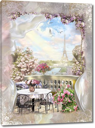 Романтичное кафе с видом на Эйфелеву башню