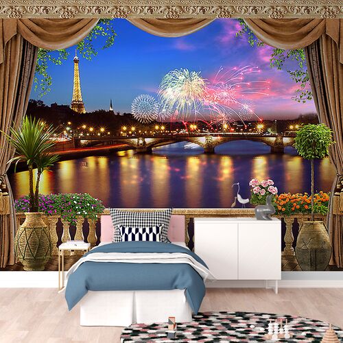 Ночной Париж с балкона