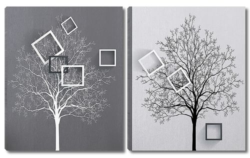 Абстракция из деревьев с квадратами