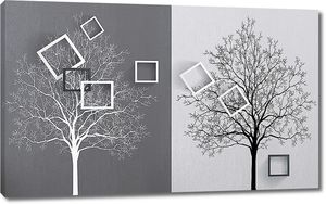 Абстракция из деревьев с квадратами