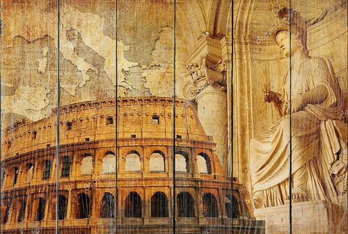 Старый Рим - концептуальный коллаж в стиле ретро