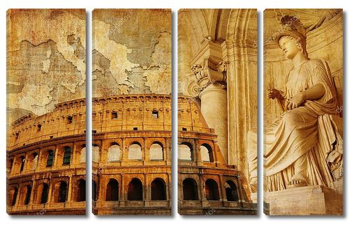Старый Рим - концептуальный коллаж в стиле ретро