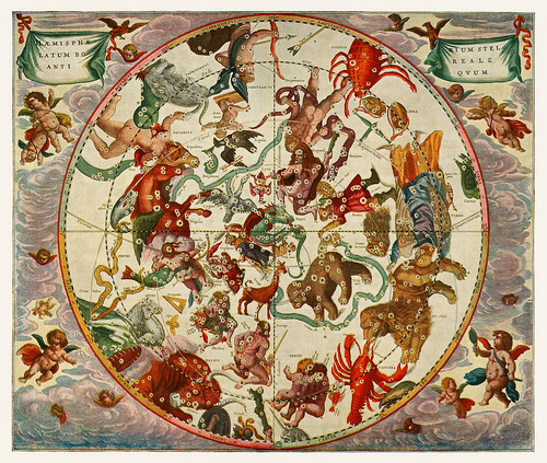 Северное звездное полушарие древности из Макрокосмической гармонии Андреаса Целлариуса