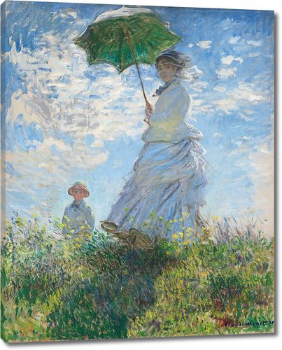 Женщина с зонтиком, мадам Моне с сыном