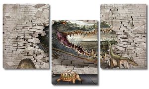 Пасть крокодила из стены