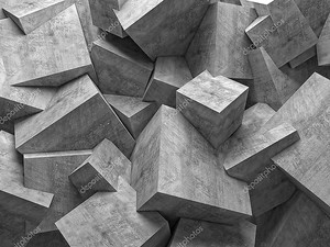 Стена бетонных кубов