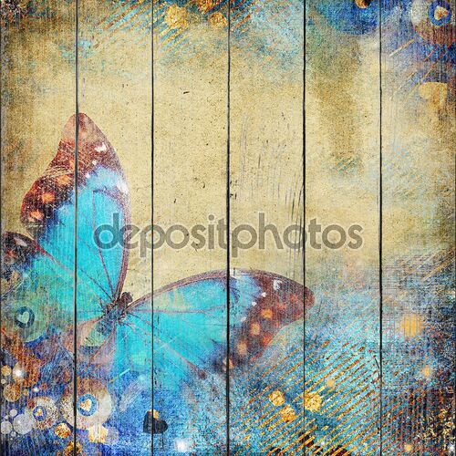 Ретро-абстрактный фон с бабочкой