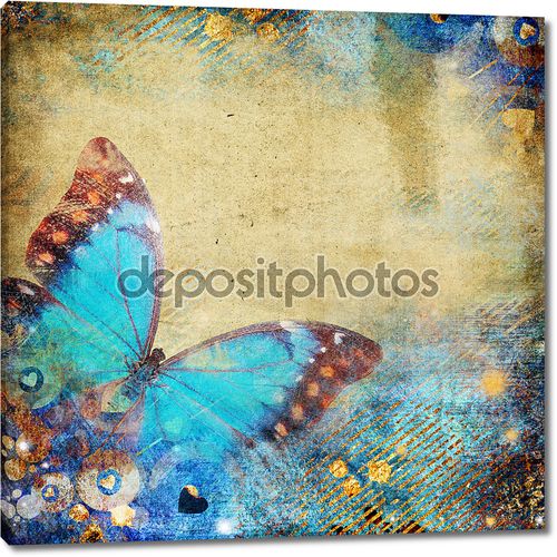Ретро-абстрактный фон с бабочкой