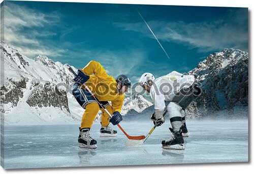 Игроки хоккея на льду в действии