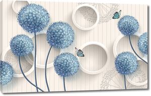 Голубые шарообразные цветы