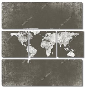 Карта мира на бетоне