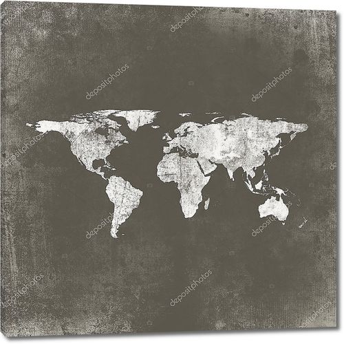 Карта мира на бетоне