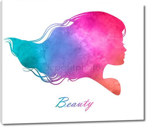 силуэт головы с акварель hair.vector иллюстрации салона красоты женщина силуэт головы с акварель hair.vector иллюстрации салона красоты женщина