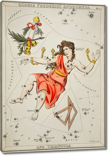 Астрономическая карта Глории Фредеричи, Андромеда, сделанная Сидни Холлом