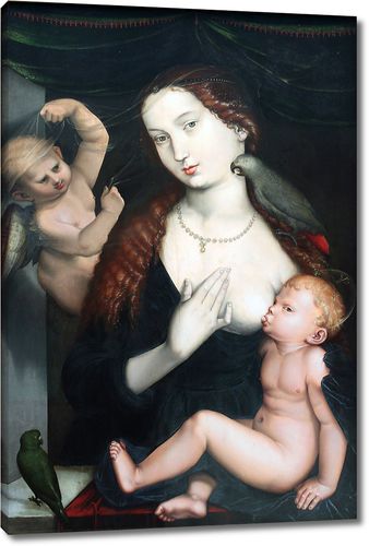 Мадонна с младенцем и попугаями