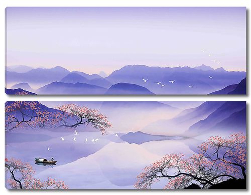 Фиолетовое горное озеро