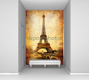 Старинный Парижский карт серии-Эйфелева башня