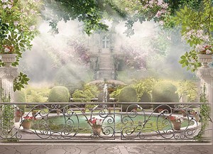 Веранда с видом на живописный сад