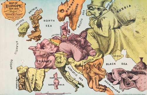 Военная карта Европы глазами французов Поля Адоля