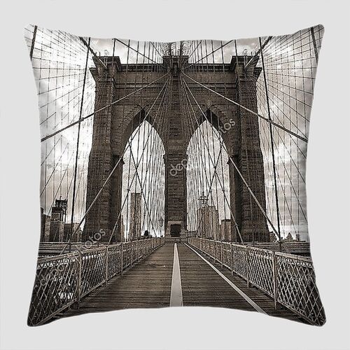 Бруклинский мост Нью-Йорка в сепии