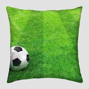 Зеленый Полосатый футбольное поле с футбольным мячом