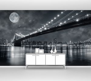 Бруклинский мост лунной ночью