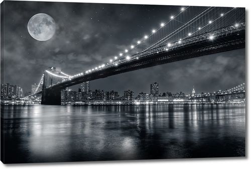 Бруклинский мост лунной ночью