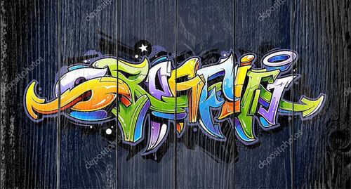 Яркие граффити надписи