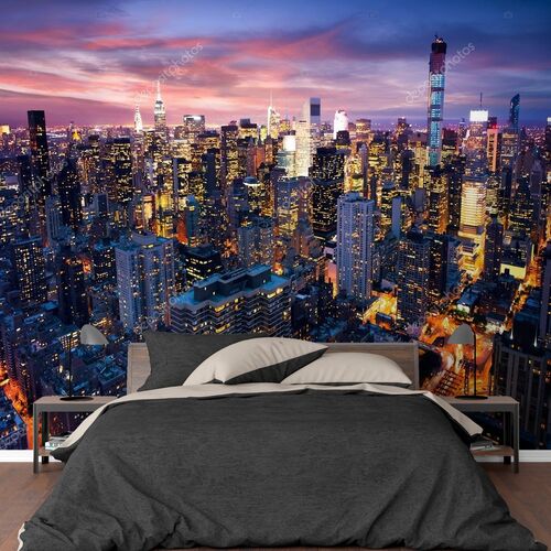 Нью-Йорк - закат над Манхэттеном