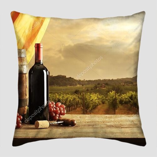 Вино на фоне прекрасного пейзажа