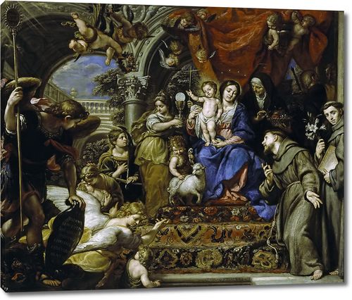 Мадонна с Младенцем, окруженная христианскими Добродетелями и святыми