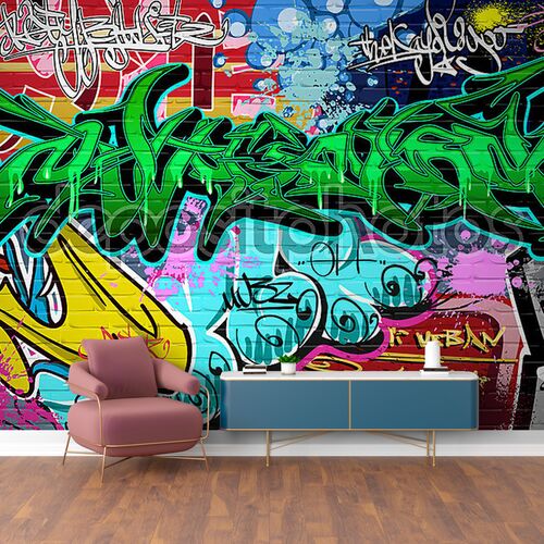 Graffiti wall vector urban art