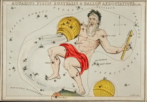 Астрономическая карта зодиака Водолей Сидни Холла