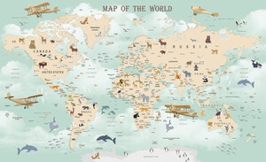 Мировая карта с аэропланами