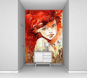 Портрет девушки с красными волосами