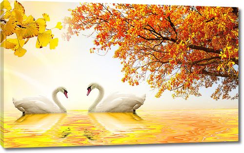 Осень с лебедями