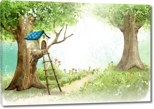 Сказочный мир с домиком на дереве