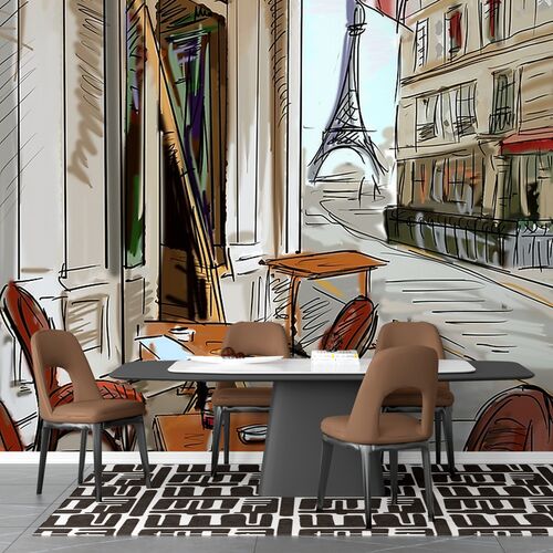 Рисунок парижского кафе