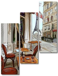 Рисунок парижского кафе