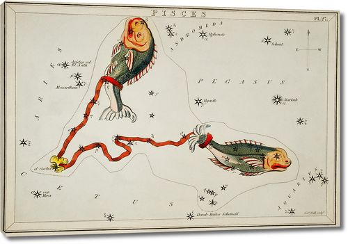 Астрономическая карта Рыб, сделанная Сидни Холлом