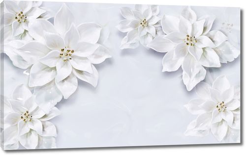 Белые цветы на белом кафеле