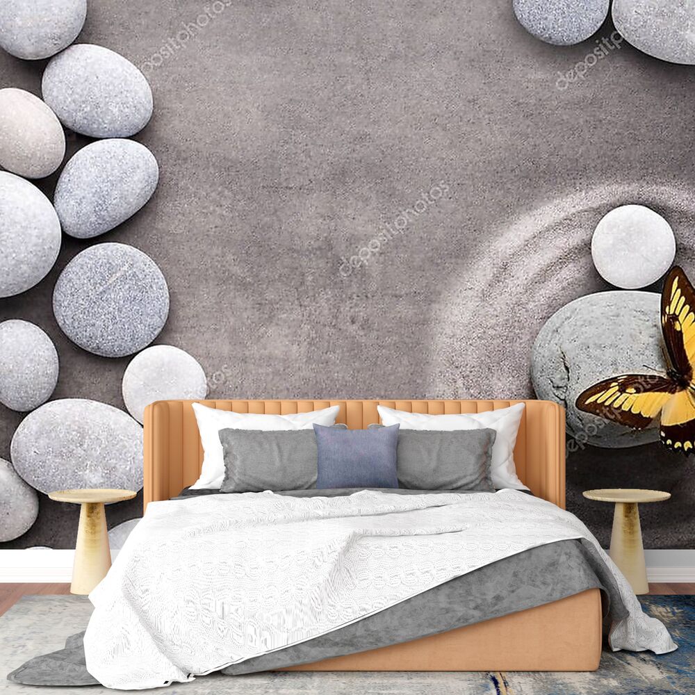 Фотообои «Фотообои на стену «Спа-камни, большая бабочка» 160 х 100 (ШхВ ...