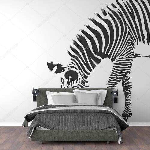 иллюстрация зебры в черно-белых тонах