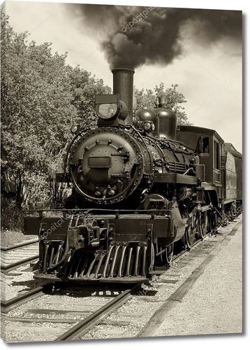 Сепия старого локомотива