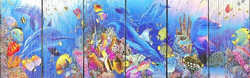 Красочный подводный мир с дельфинами