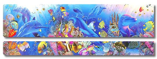 Красочный подводный мир с дельфинами