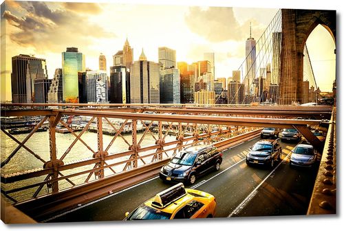 Бруклинский мост в солнечном Нью-Йорке