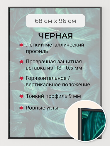 Черная 68х96 см