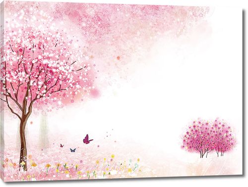 Поляна с розовыми деревьями